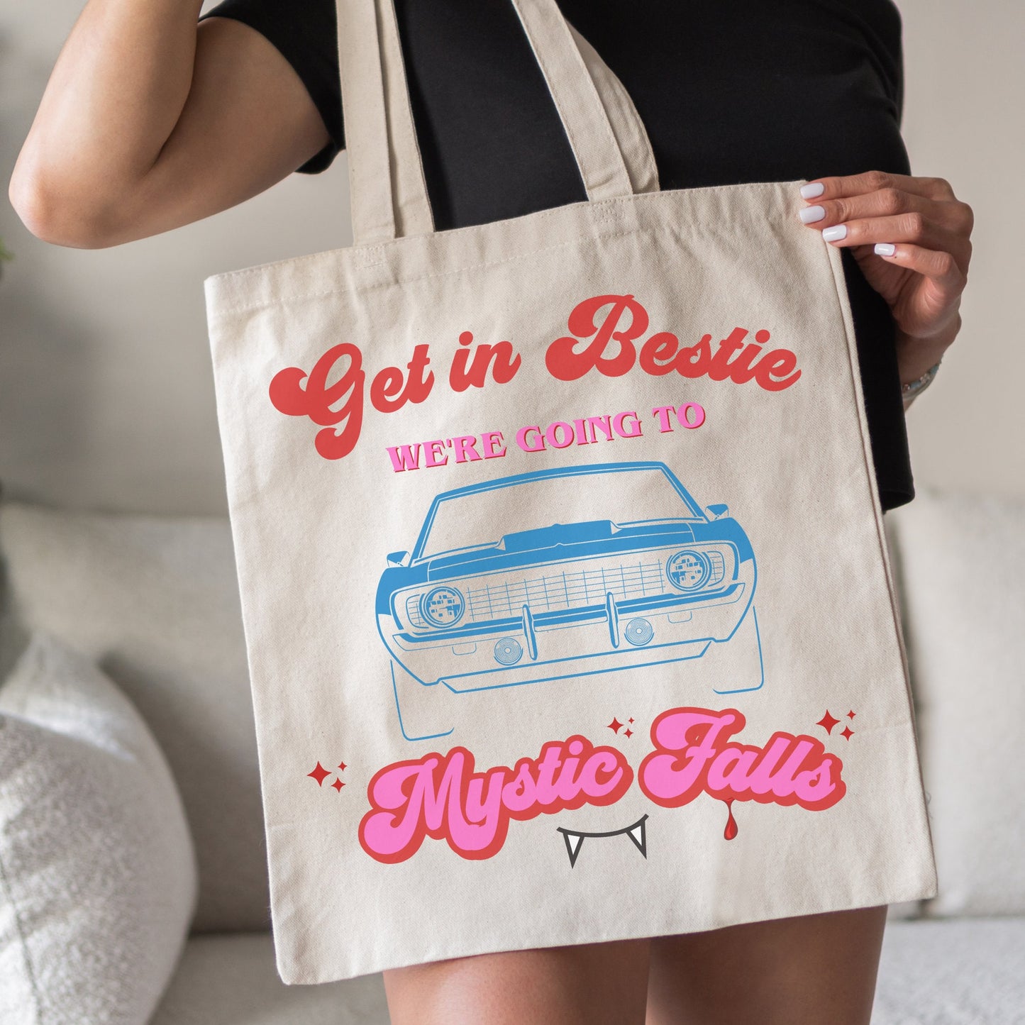 Mystic Falls tote bag, TVD tote bag, Tvd merch, Tvd fan gift, Mystic Falls, Salvatore brothers, Tvd grocery bag, I was feeling Epic, Tvd fan