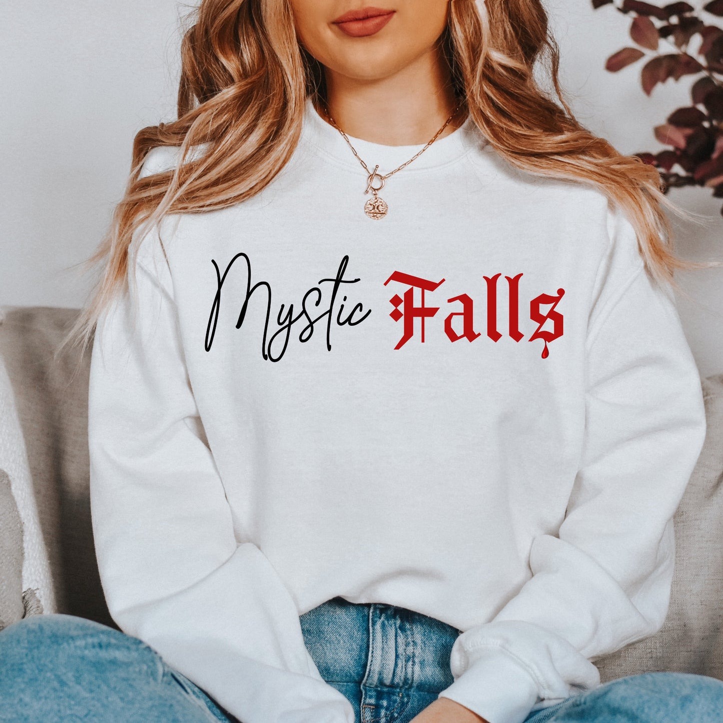 Mystic Falls Crewneck, TVD hoodie, The Vampire Diaries, Mystic Falls sweatshirt, TVD merch, Tvd fan gift, The Salvatore Brothers
