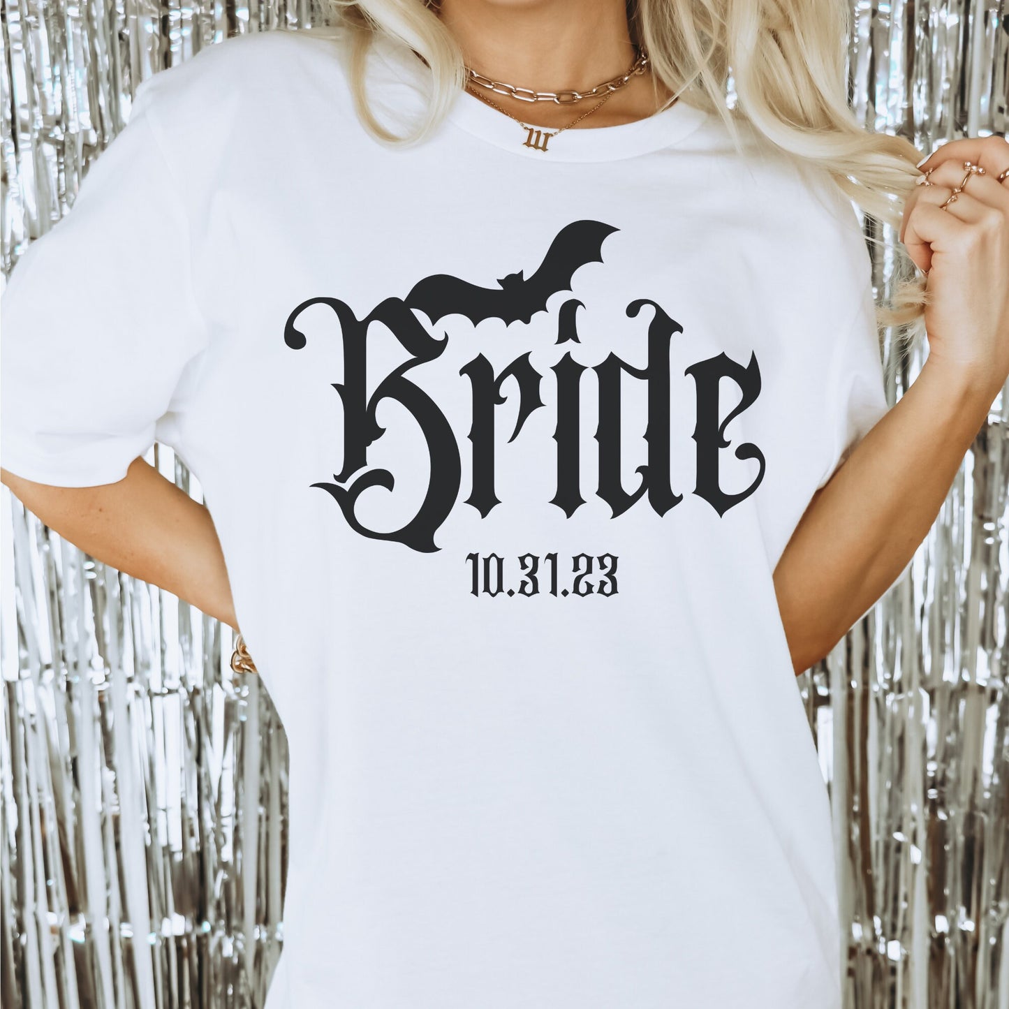 Personalized Goth Bride shirt, Spooky Bride Gift, Goth Bride, Halloween Bride, Goth Bach party, Engaged Gothic shirt, Engagement gift