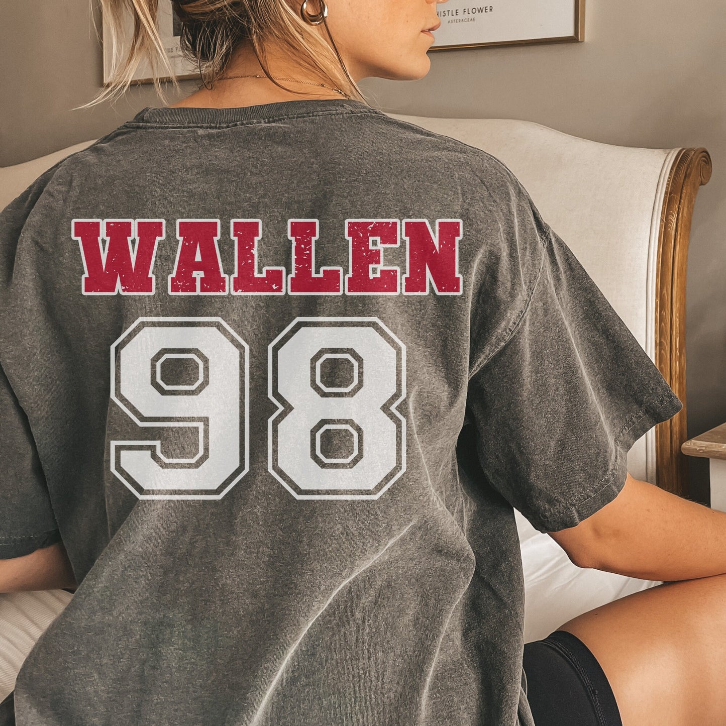 Wallen Shirt, 98 Braves, Wallen shirt for concert, Country music tee, Oversized tshirt dress, vintage western tee, cowboy Wallen