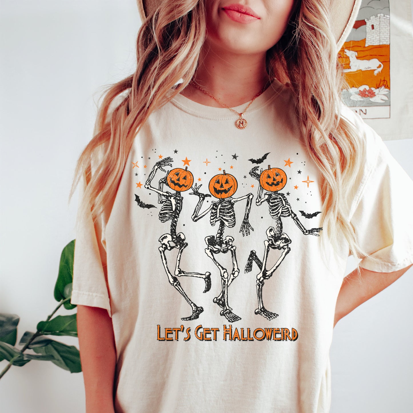Pumpkin Skeleton shirt, Halloweird, Halloween retro tee, Halloween Skeleton, Fall Halloween shirt, Spooky shirt, Fall oversized tee