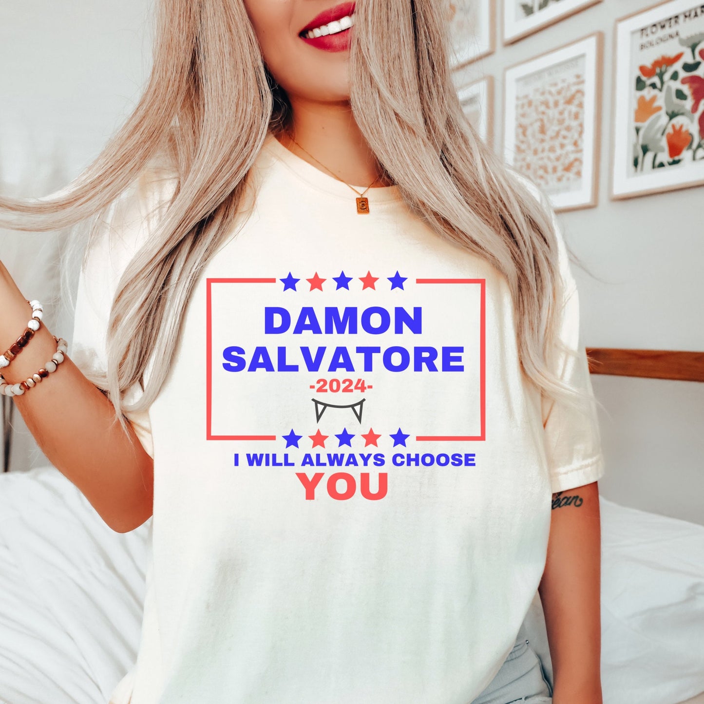 Damon Salvatore shirt, TVD shirt, Team Damon, TVD merch, Tvd gift, Tvd fan, Funny TVD git, Comfort Colors