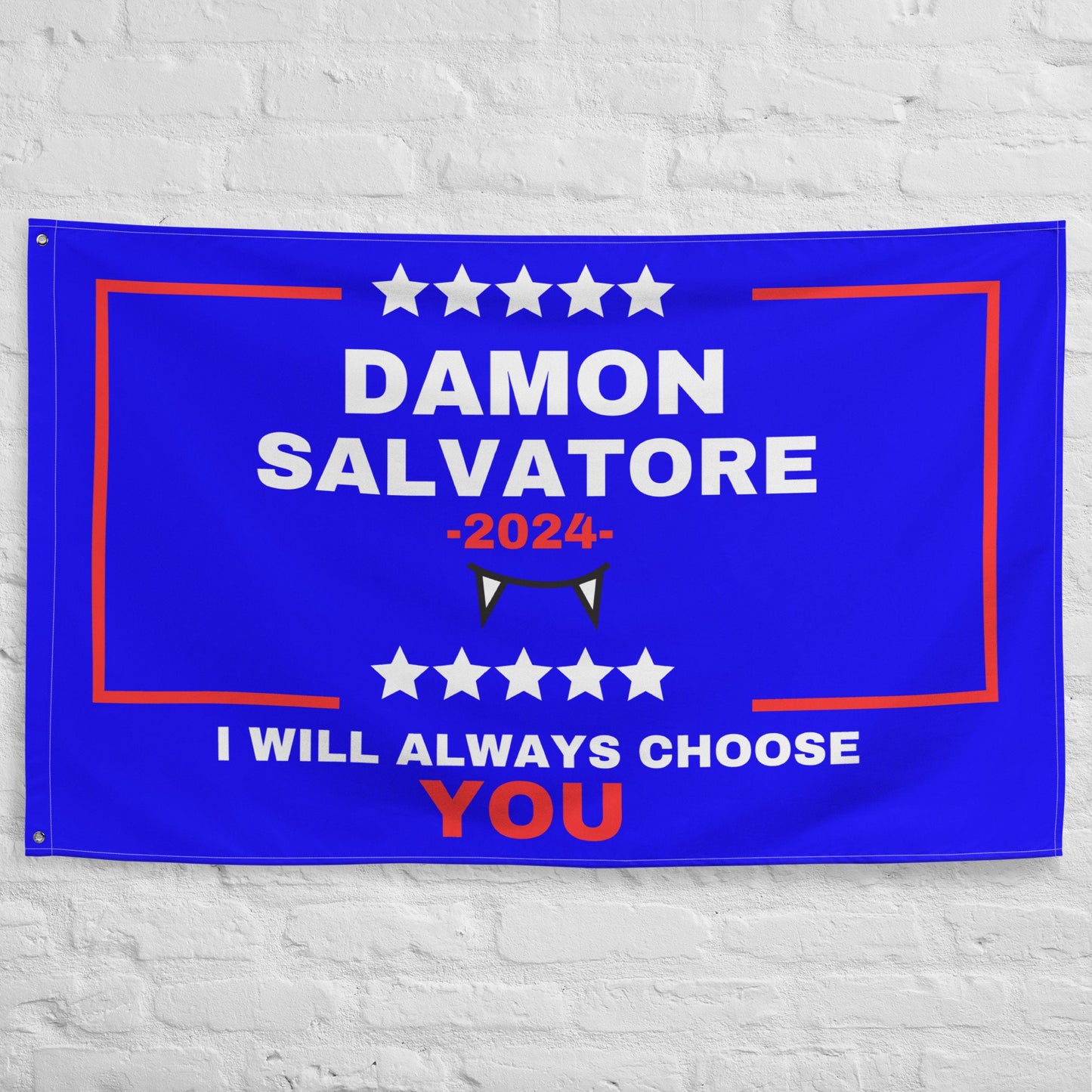 Damon Salvatore Flag, Damon Salvatore merch, TVD tapestry, TVD room decor, Tvd dorm flag, Tvd gift, Team Damon, Funny tvd gift