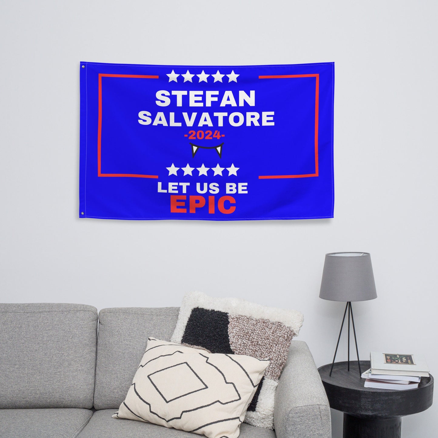 Stefan Salvatore Flag, Stefan Salvatore merch, TVD tapestry, TVD room decor, Tvd dorm flag, Tvd gift, Team Stefan, Funny tvd gift