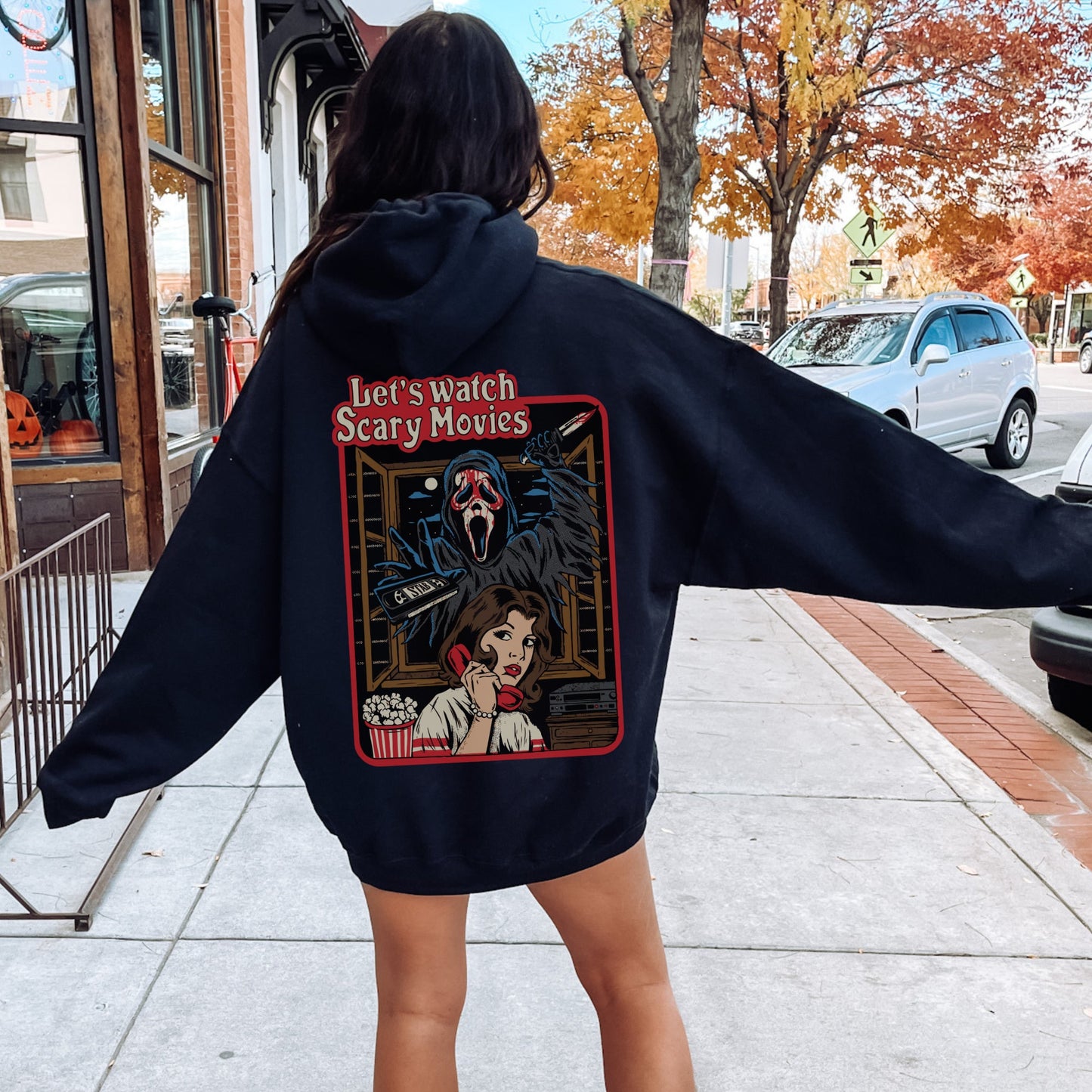 Ghostface Shirt, What's your fav scary movie? Scream Movie Fan, Ghostface Hoodie, 90s Horror Hoodie, 90s slasher fan, Halloween Hoodie