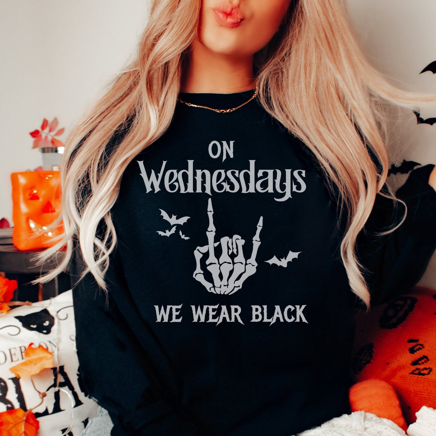 On Wednesdays We Wear Black, Comfort Colors, Halloween Shirt, Spooky Shirt, Spooky tee, Wednesday Addams, Witchy shirt, witch gift