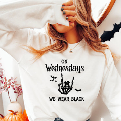 On Wednesdays We Wear Black, Comfort Colors, Halloween Shirt, Spooky Shirt, Spooky tee, Wednesday Addams, Witchy shirt, witch gift