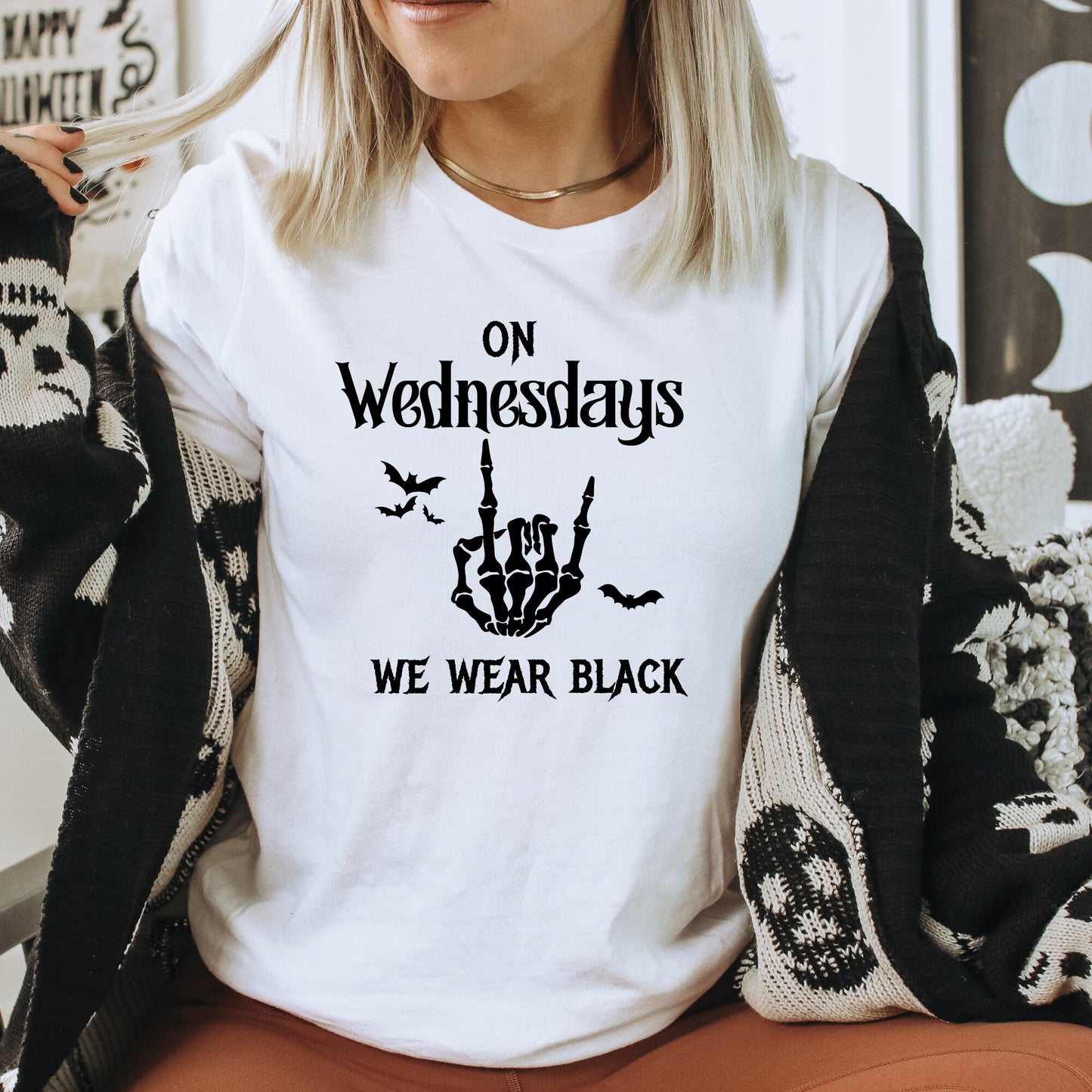 On Wednesdays We Wear Black, Comfort Colors, Halloween Shirt, Spooky Shirt, Spooky tee, Wednesday Addams, Witchy shirt, witch gift