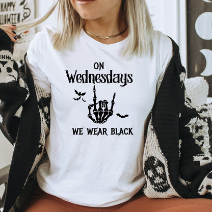 On Wednesdays We Wear Black, Comfort Colors, Halloween Shirt, Spooky Shirt, Spooky tee, Wednesday Addams, Witchy shirt, witch gift