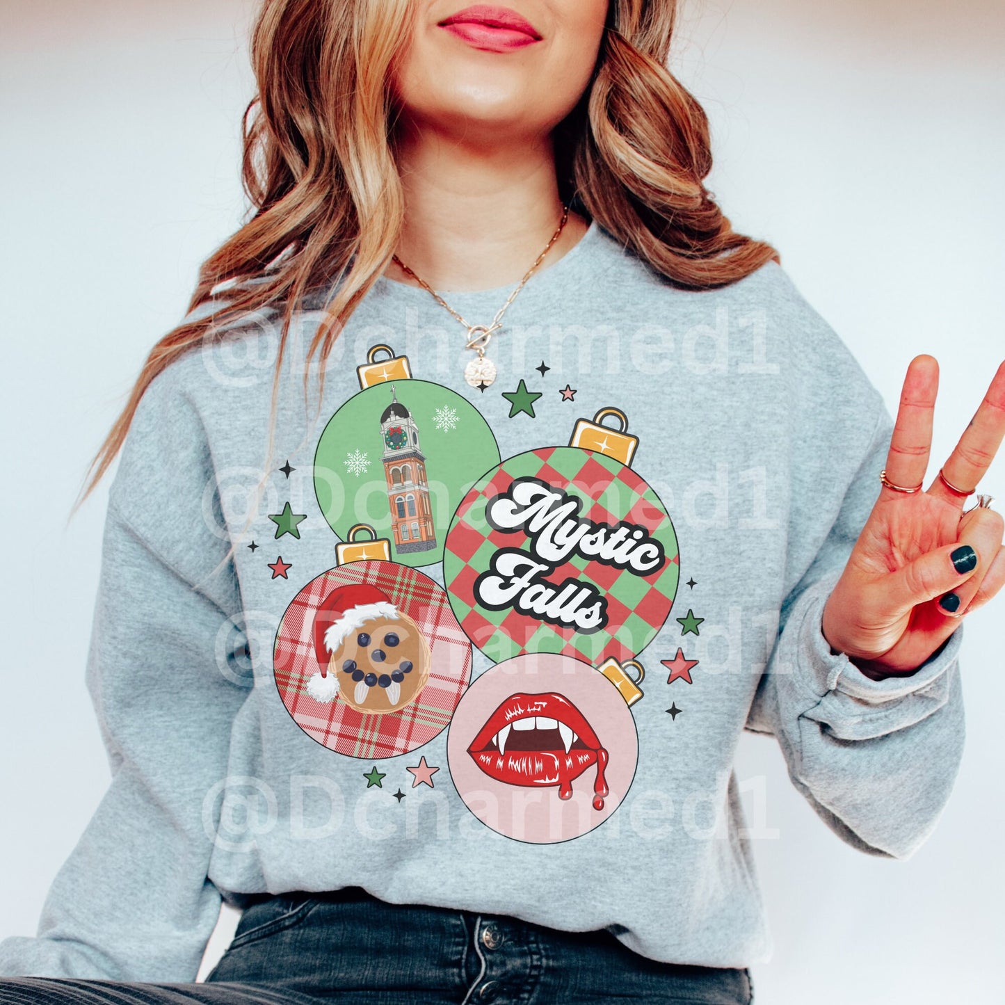 Vampire Diaries Sweatshirt, TVD Ugly Christmas Sweater, TVD Xmas gift, Mystic Falls, TVD fan gift, Tvd xmas shirt