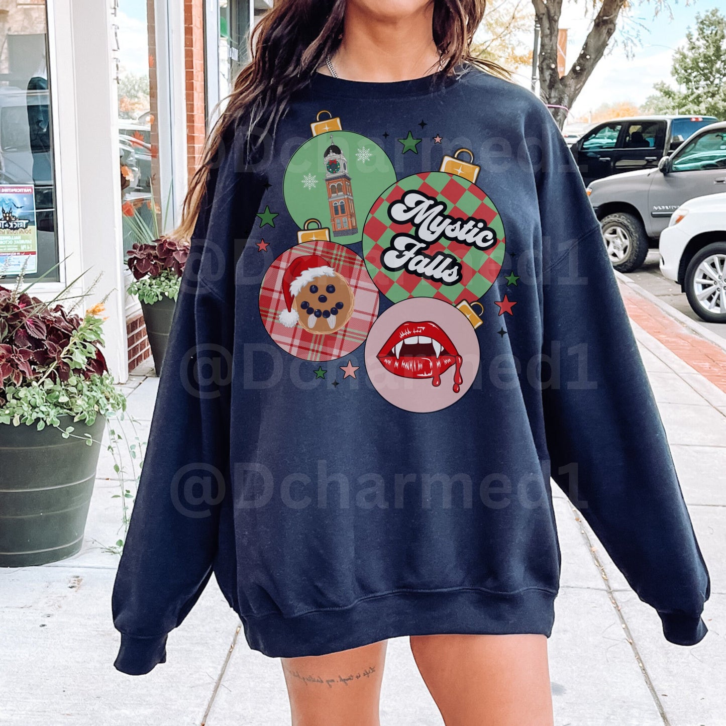 Vampire Diaries Sweatshirt, TVD Ugly Christmas Sweater, TVD Xmas gift, Mystic Falls, TVD fan gift, Tvd xmas shirt